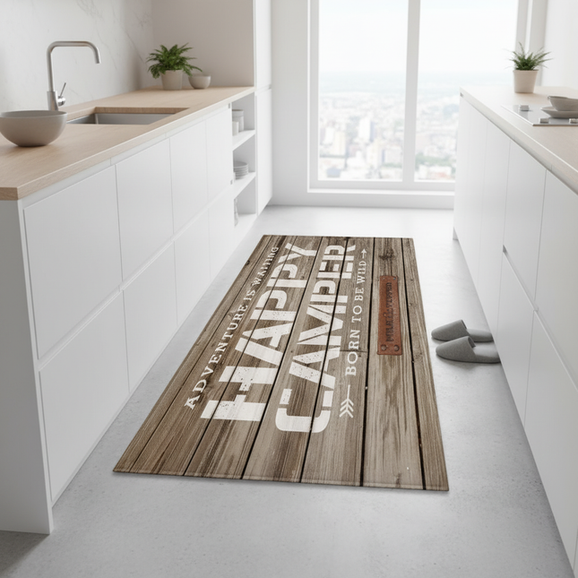 Wood Grain Kitchen Rug Bedroom Entrance Doormat Anti-Slip Living Room Floor Decor Carpet Home Bath Hallway Foot Mat Custom Made