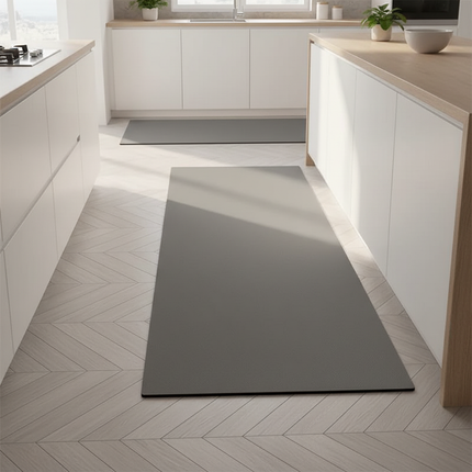 Tapis Cuisine gris long antidérapant