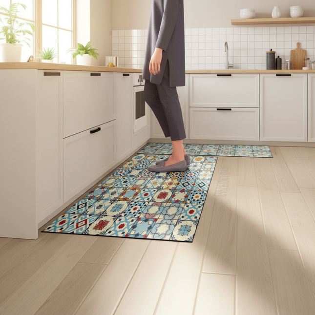 Tapis Cuisine long mosaïque antidérapant
