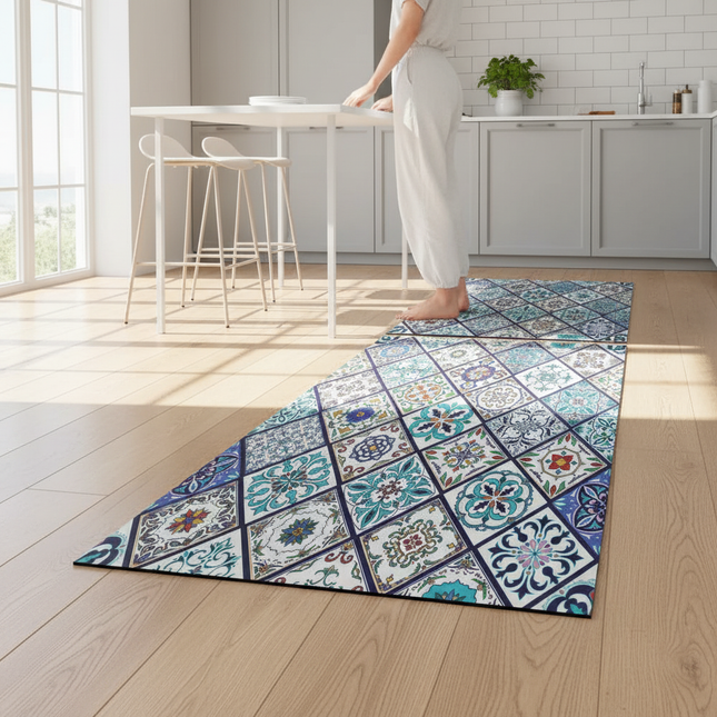 1PCS Kitchen Floor Mat Waterproof, Anti-skid, Anti-dirty Foot Mat Household Door Mat Crystal Velvet Long Strip Carpet Door Mats