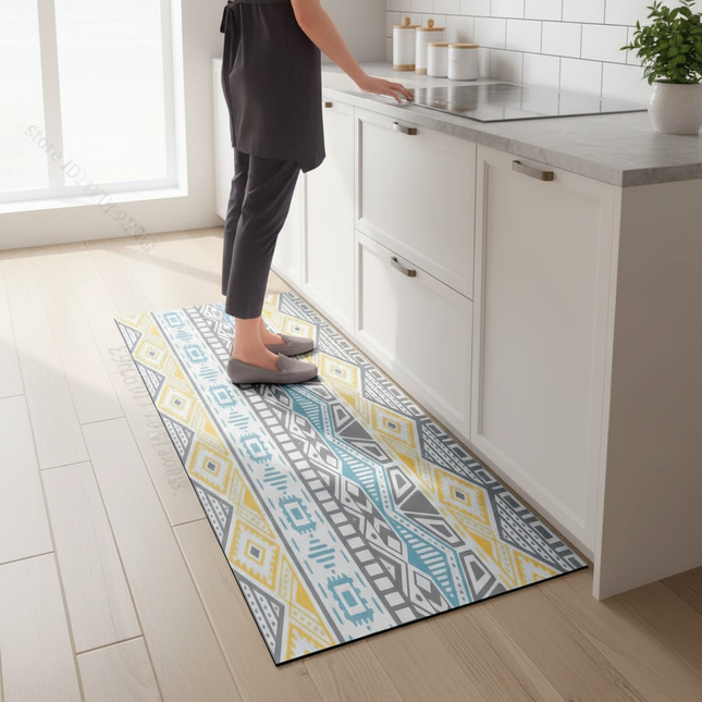 1PCS Kitchen Floor Mat Waterproof, Anti-skid, Anti-dirty Foot Mat Household Door Mat Crystal Velvet Long Strip Carpet Door Mats