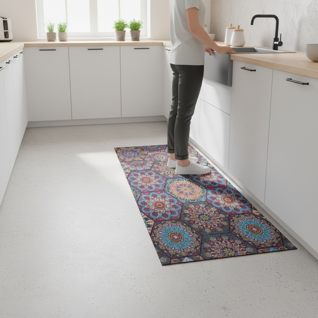 Tapis Cuisine Oriental Coloré Antidérapant