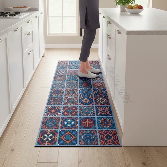 1PCS Kitchen Floor Mat Waterproof, Anti-skid, Anti-dirty Foot Mat Household Door Mat Crystal Velvet Long Strip Carpet Door Mats