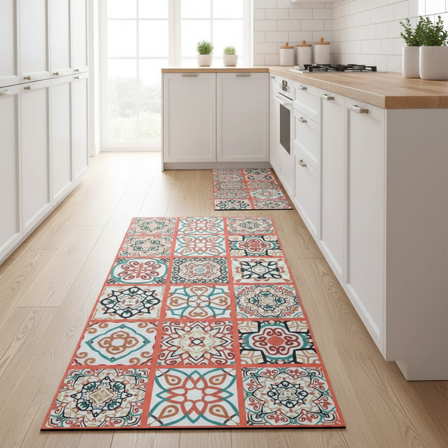 Tapis Cuisine mosaïque coloré antidérapant