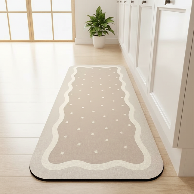 VIKAMA Non-Slip Waterproof Kitchen Mat-Diatomaceous Earth Absorbent Rug, Anti-Fatigue Floor Pad for Indoor, Eco-Friendly Design