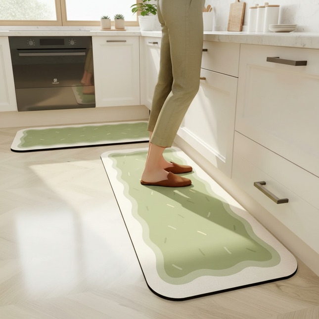 VIKAMA Non-Slip Waterproof Kitchen Mat-Diatomaceous Earth Absorbent Rug, Anti-Fatigue Floor Pad for Indoor, Eco-Friendly Design
