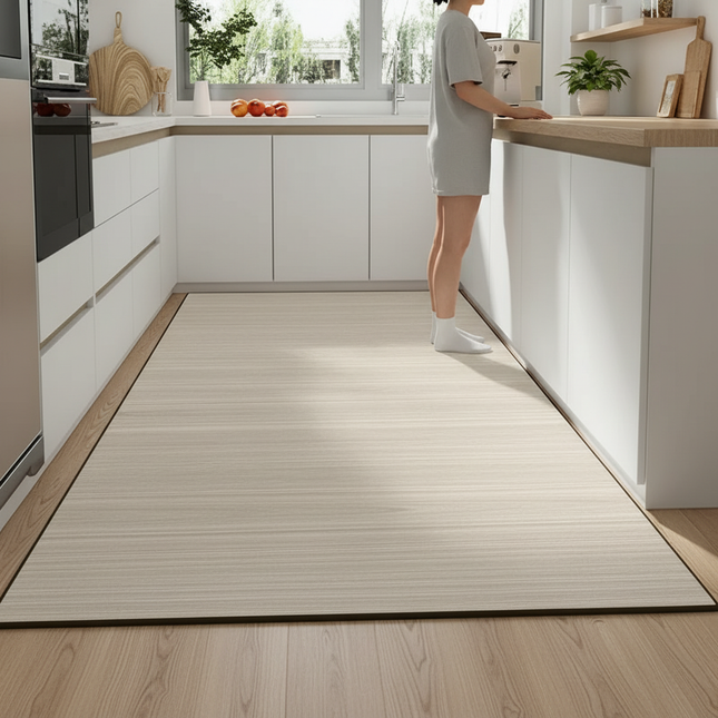 Tapis Cuisine long beige antidérapant