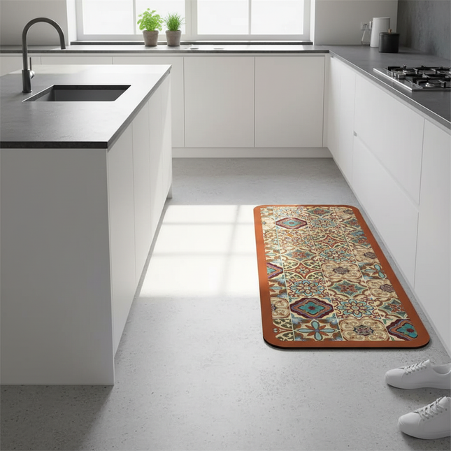Tapis Cuisine motifs colorés antidérapant