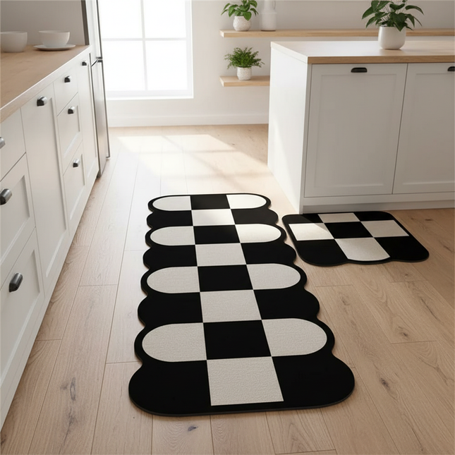 Tapis Cuisine ondulé carreaux antidérapant