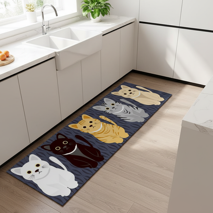 Tapis Cuisine motif chats antidérapant