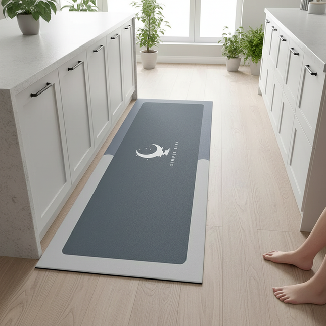 Tapis Cuisine design lune antidérapant