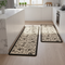 Tapis Cuisine motif feuilles beige antidérapant