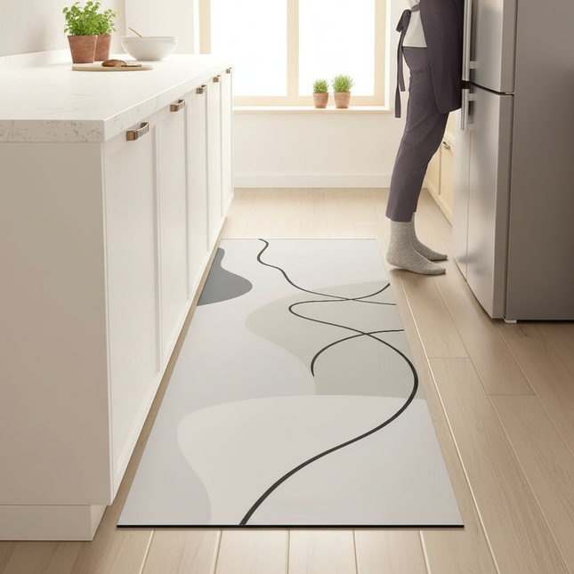 Kitchen Absorbent Mat Non-Skid Waterproof Wipeable Comfort Standing Kitchen Rugs and Mats Wipeable Wash Free Long Strip Carpet