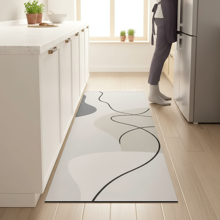 Kitchen Absorbent Mat Non-Skid Waterproof Wipeable Comfort Standing Kitchen Rugs and Mats Wipeable Wash Free Long Strip Carpet