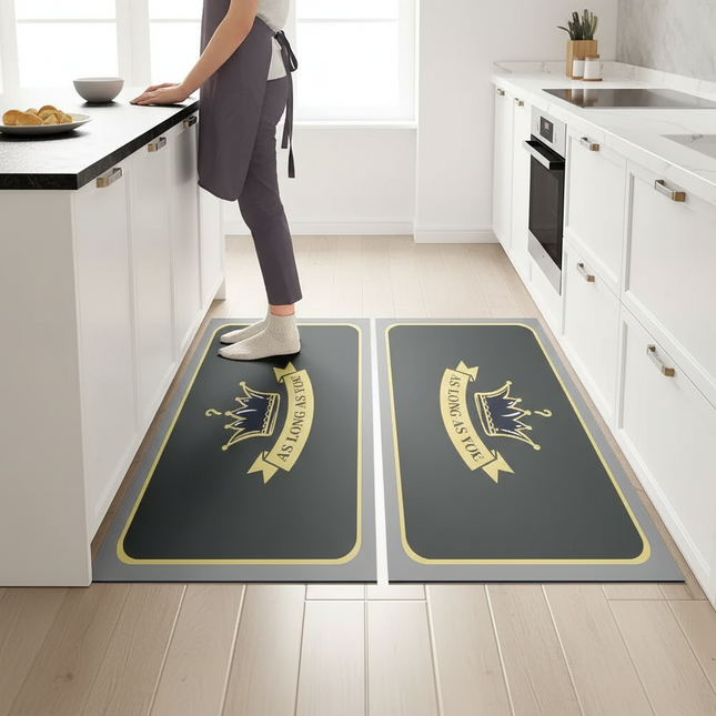 Kitchen Absorbent Mat Non-Skid Waterproof Wipeable Comfort Standing Kitchen Rugs and Mats Wipeable Wash Free Long Strip Carpet