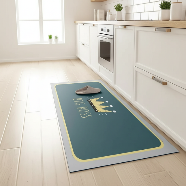 Kitchen Absorbent Mat Non-Skid Waterproof Wipeable Comfort Standing Kitchen Rugs and Mats Wipeable Wash Free Long Strip Carpet