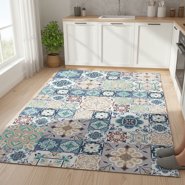 Non-slip Kitchen Rugs Vinyl Kitchen Carpet Waterproof Floor Mat for Kitchen Home Decoration Area Rug Alfombras De Cocina