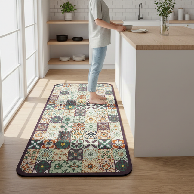 Kitchen Mat Absorbent Printed Kitchen Rugs Non-slip Area Mat Hallway Long Carpets for Living Room Bedroom Entrance Doormat Bath