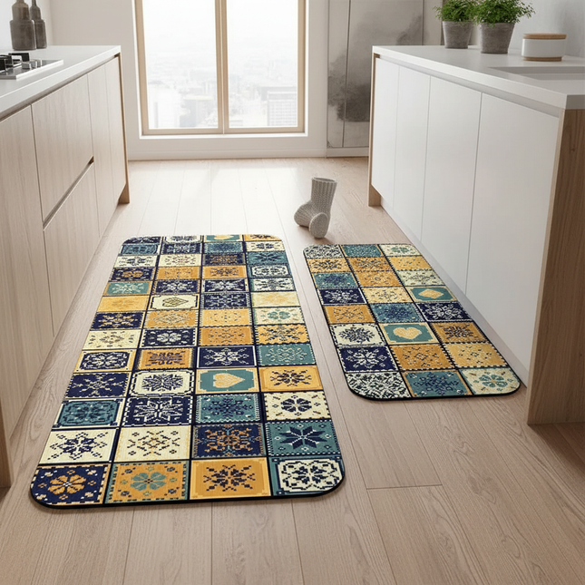 Kitchen Mat Absorbent Printed Kitchen Rugs Non-slip Area Mat Hallway Long Carpets for Living Room Bedroom Entrance Doormat Bath