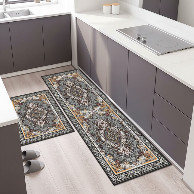 Kitchen Mat Absorbent Printed Kitchen Rugs Non-slip Area Mat Hallway Long Carpets for Living Room Bedroom Entrance Doormat Bath