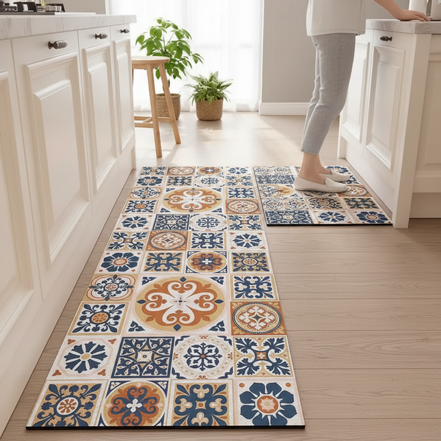Kitchen Mat Absorbent Printed Kitchen Rugs Non-slip Area Mat Hallway Long Carpets for Living Room Bedroom Entrance Doormat Bath