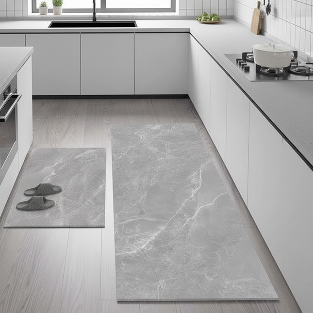 Tapis Cuisine Gris Marbre Antidérapant