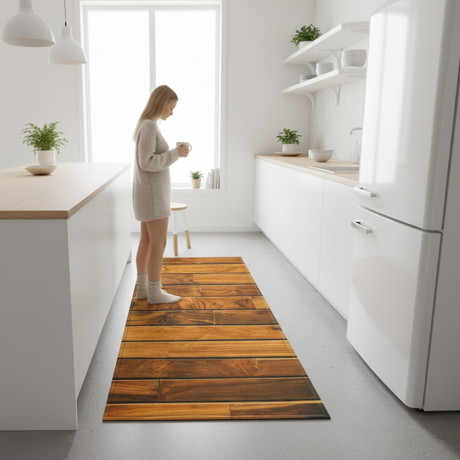 Tapis Cuisine Planches Bois Antidérapant