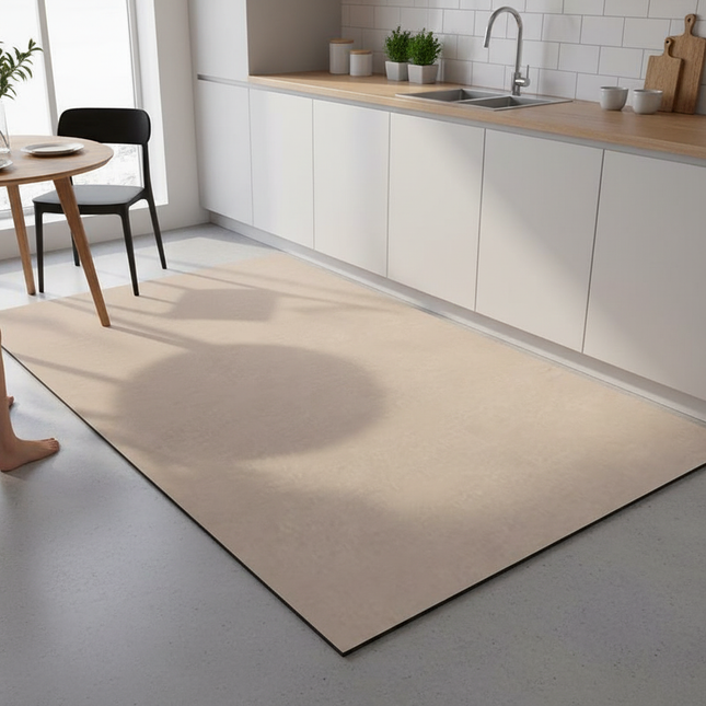 Tapis Cuisine beige uni absorbant