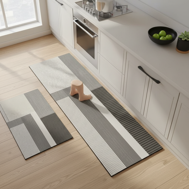 Tapis Cuisine moderne gris antidérapant