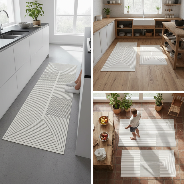 VIKAMA Super Absorbent Kitchen Floor Mat Long Diatomite Kitchen Rug Soft Washable Carpets Anti Slip Bathroom Entrance Doormat