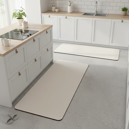 Tapis Cuisine beige long absorbant