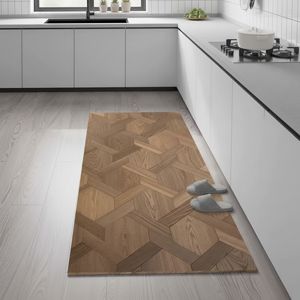 Tapis Cuisine motif parquet antidérapant