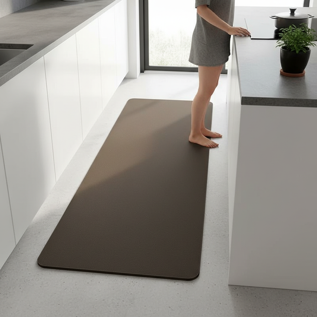 Tapis Cuisine long marron absorbant
