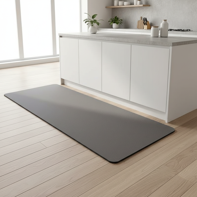 Tapis Cuisine gris anthracite long absorbant