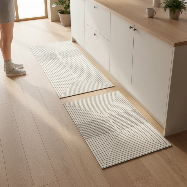 Tapis Cuisine géométrique moderne antidérapant contemporain