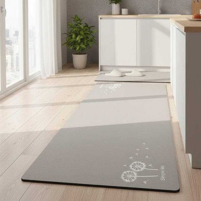 Tapis Cuisine moderne pissenlit antidérapant