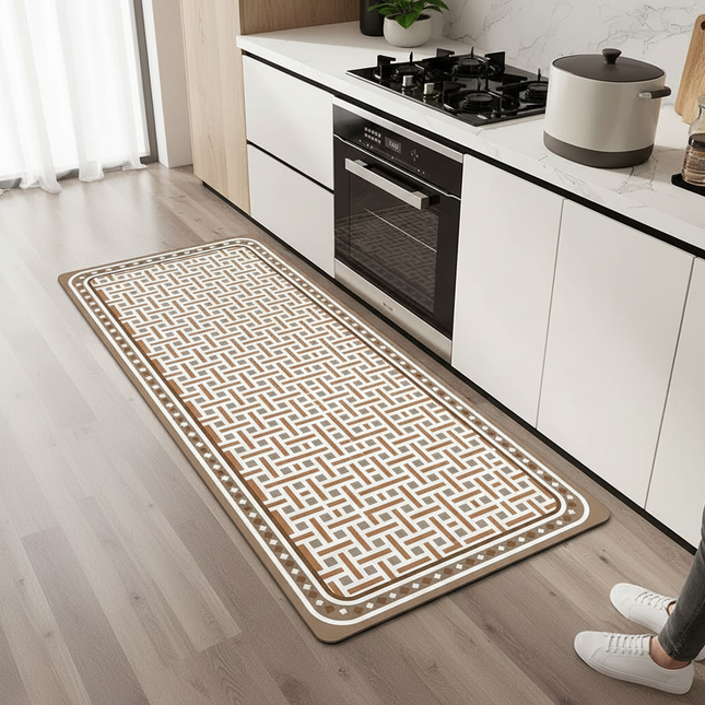 Tapis Cuisine Long Géométrique Antidérapant