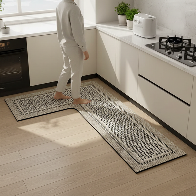Tapis Cuisine en L moderne antidérapant