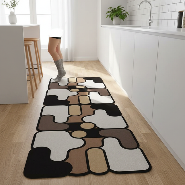 Diatom mud Kitchen Floor Mat Diatom Mud Absorbent Mat Washable Irregular Anti-slip Carpet Oil Absorbent Anti-Fouling Foot Mat