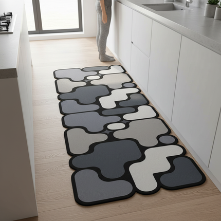 Tapis Cuisine design gris antidérapant