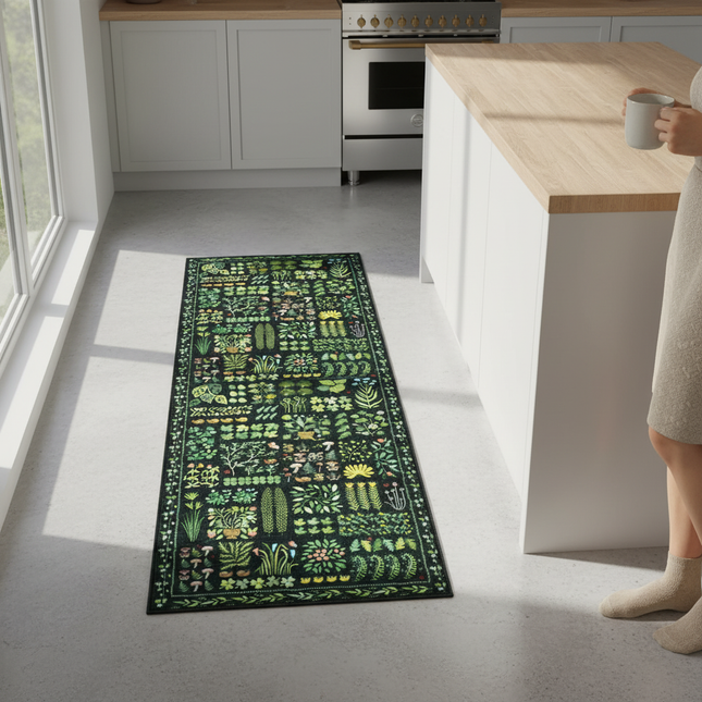 VIKAMA Spring-Like Faux Cashmere Washable Back Carpet, Corridor And Kitchen Door Mat, Anti-Slip Washable Home Decoration