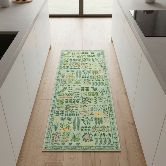 VIKAMA Spring-Like Faux Cashmere Washable Back Carpet, Corridor And Kitchen Door Mat, Anti-Slip Washable Home Decoration