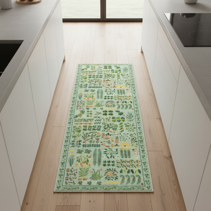 VIKAMA Spring-Like Faux Cashmere Washable Back Carpet, Corridor And Kitchen Door Mat, Anti-Slip Washable Home Decoration