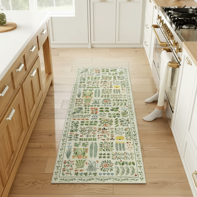 Tapis Cuisine printanier lavable