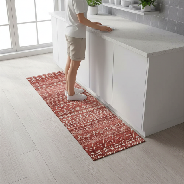 Tapis Cuisine long rouille design