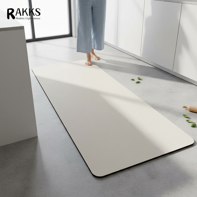 RAKKS Modern Home Minimalist Solid Colors New Diatomite Kitchen Carpet  Super Anti-slip, Super Water-absorbent And Easy To Use