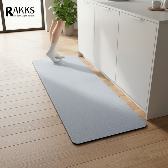 RAKKS Modern Home Minimalist Solid Colors New Diatomite Kitchen Carpet  Super Anti-slip, Super Water-absorbent And Easy To Use