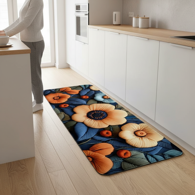 Tapis Cuisine Floral Lavable