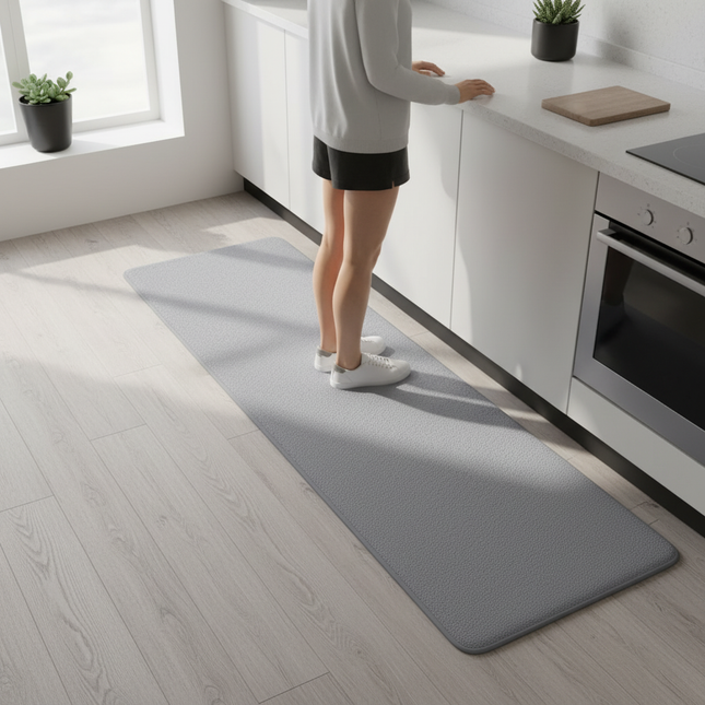 Tapis Cuisine Gris Texturé Antidérapant
