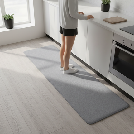 Tapis Cuisine Gris Texturé Antidérapant
